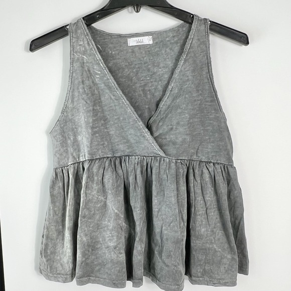 TALULAH Tops - Talulah Womens Size S Gray Washed Babydoll Sleeveless Peplum Tank Top VGC